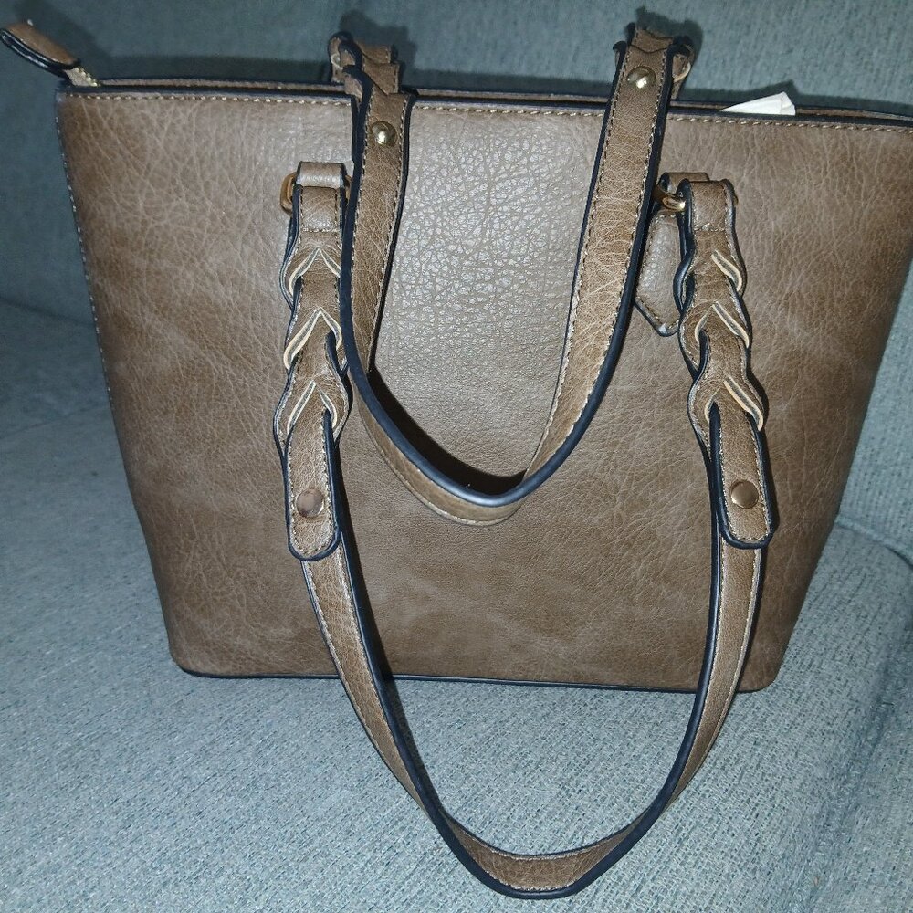 Brown leather small tote